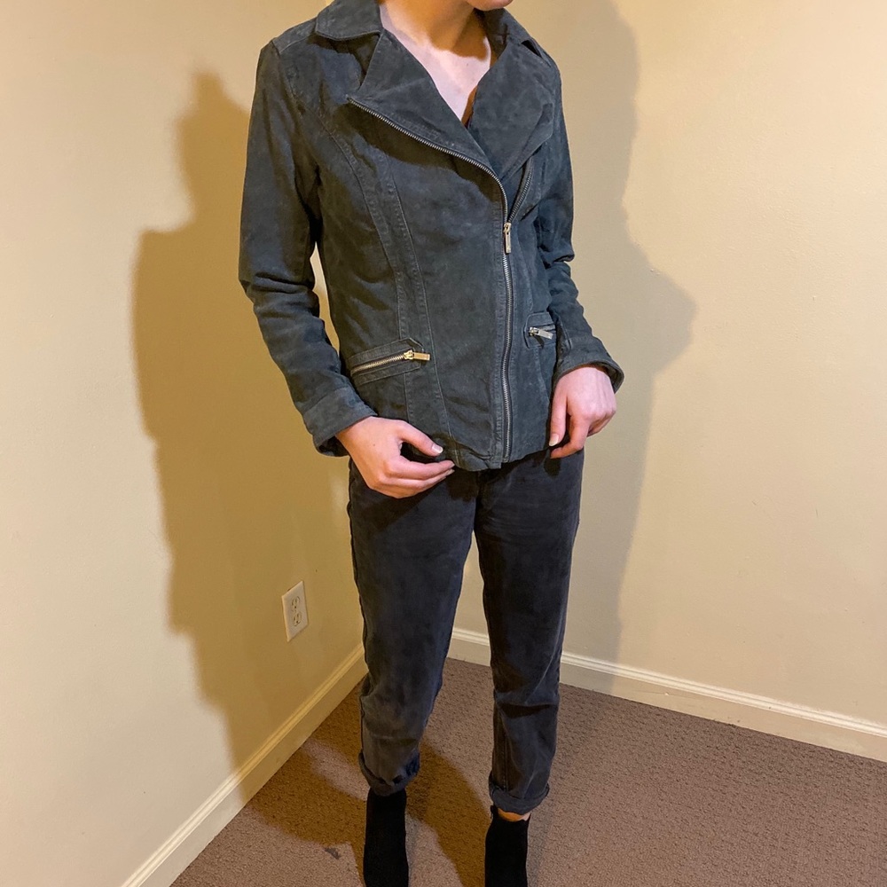 Dennis basso suede leather jacket